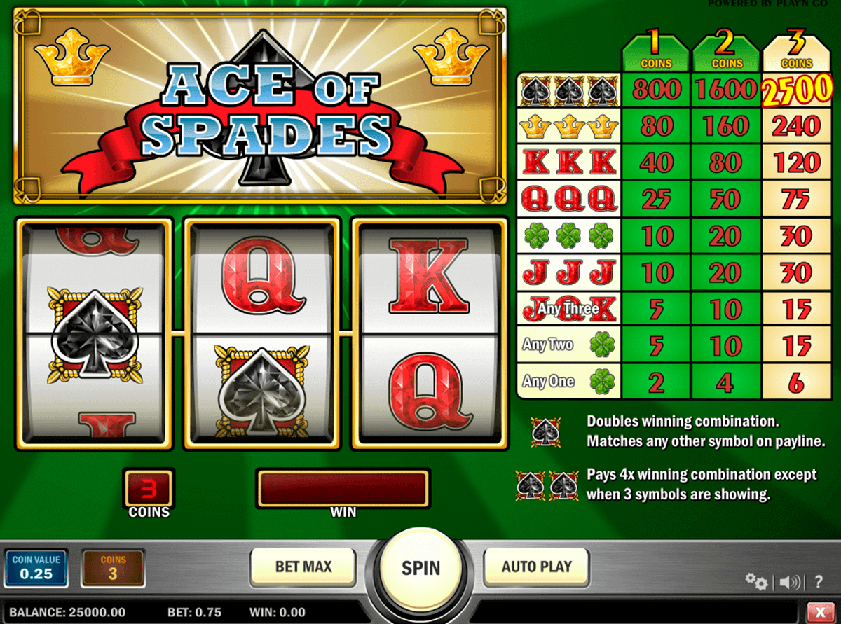 ace of spades playn go gokkast