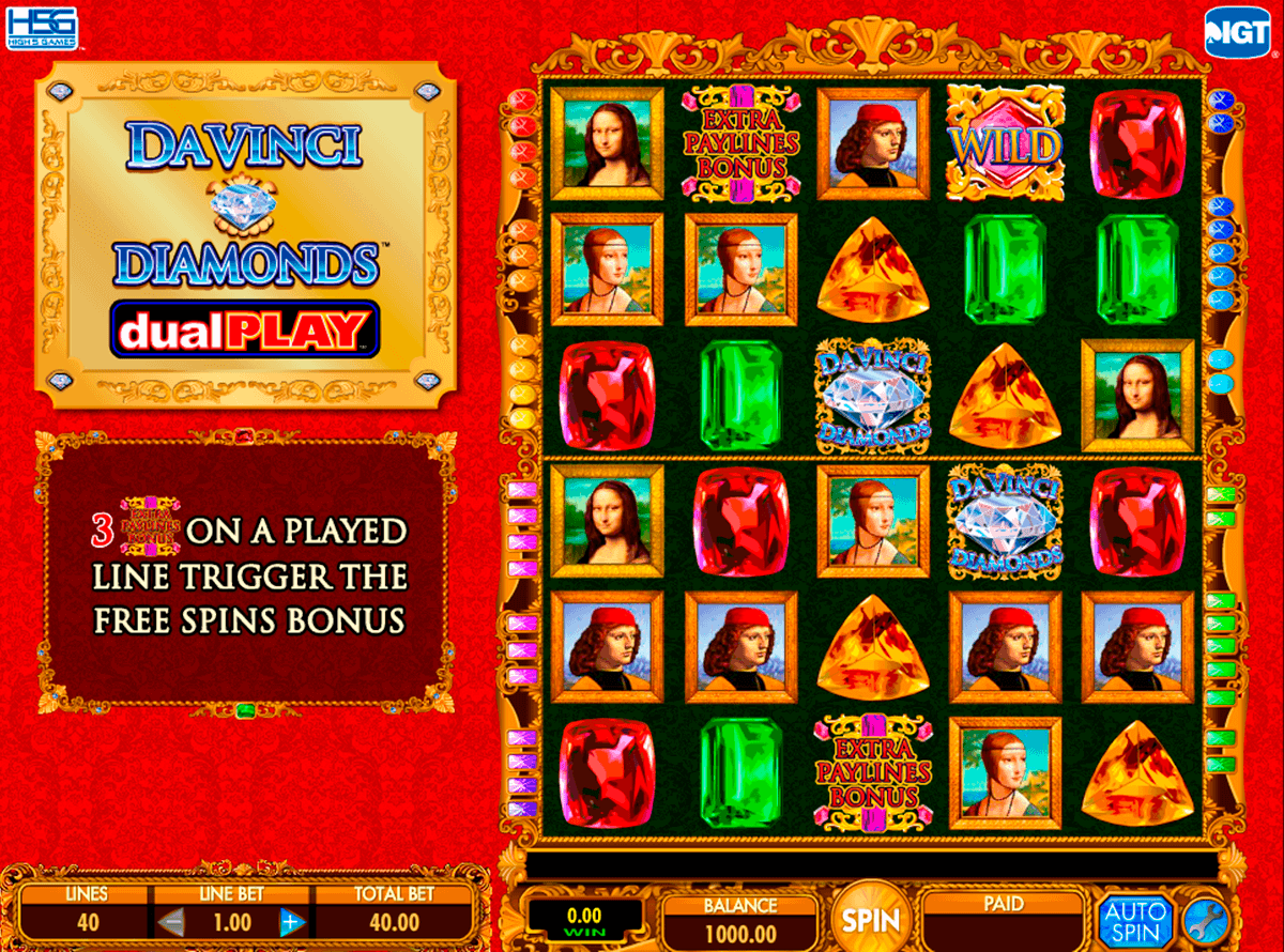 da vinci diamond dual play igt gokkast