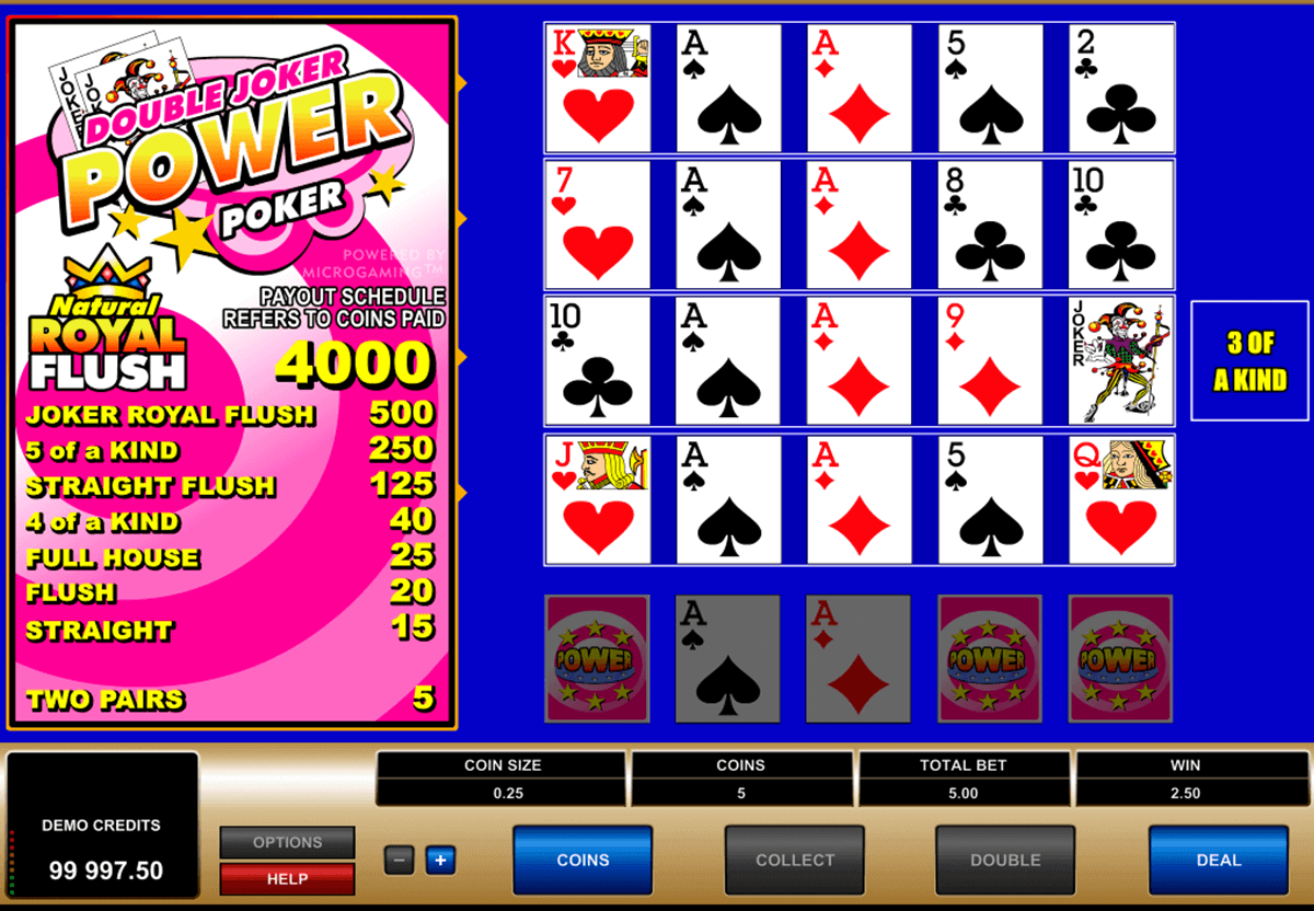 double joker play power poker microgaming
