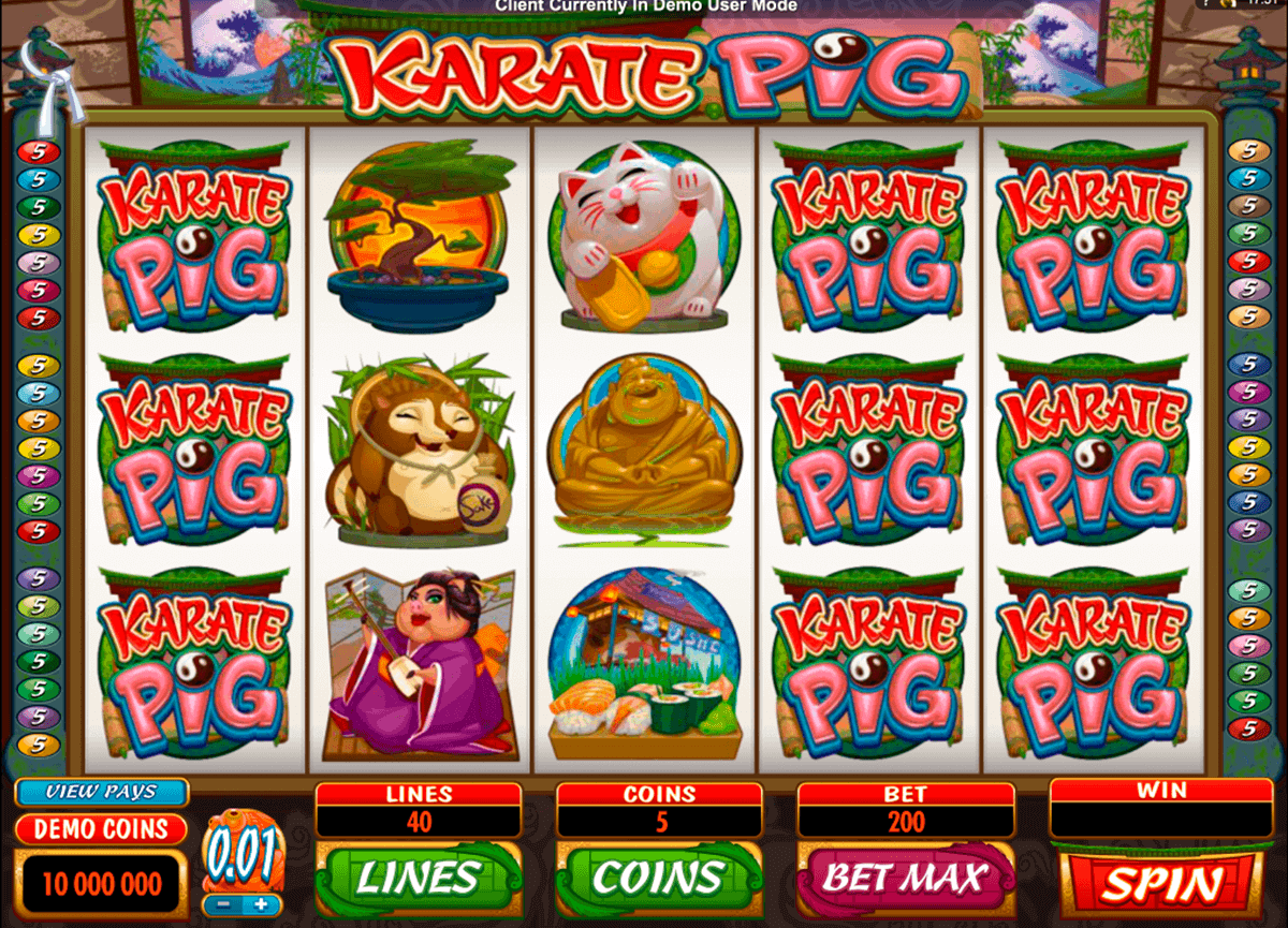 karate pig microgaming gokkast