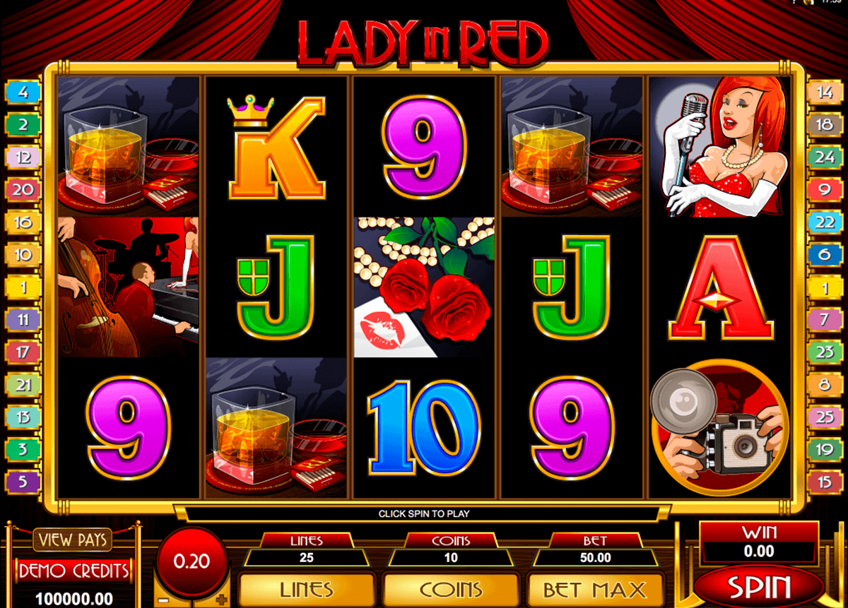 lady in red microgaming gokkast