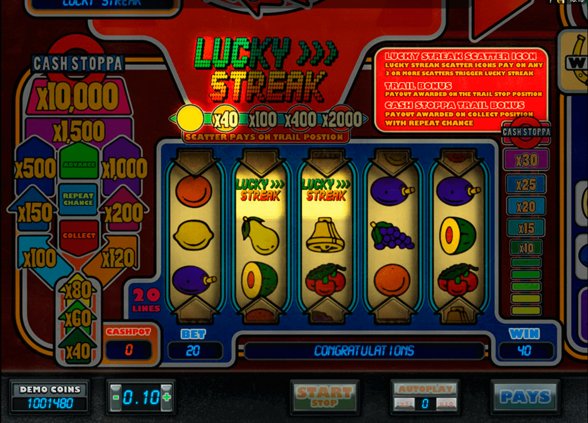 lucky streak microgaming gokkast