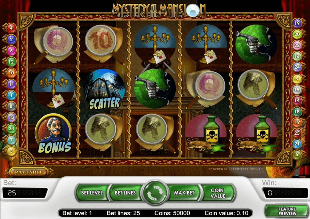 mystery at the mansion netent gokkast