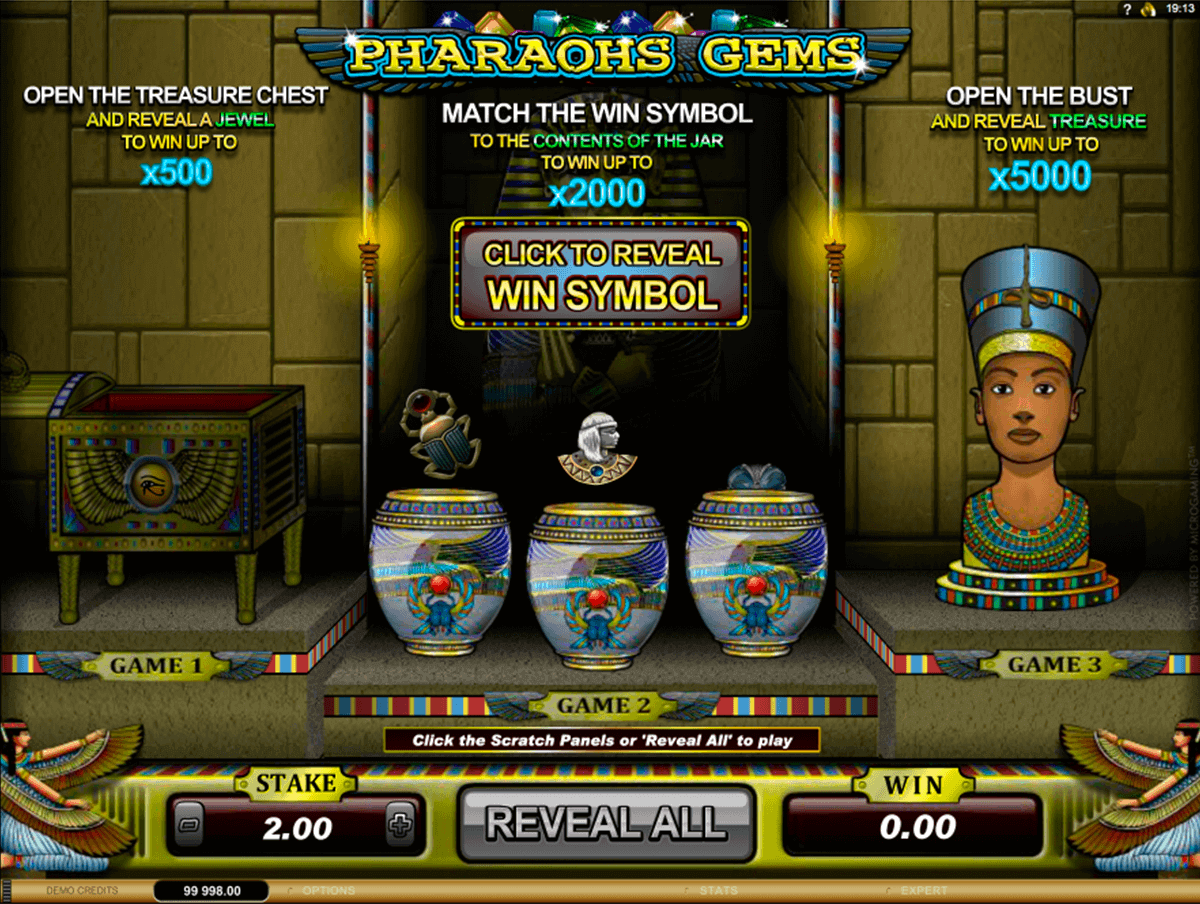 pharoahs gems microgaming krasloten