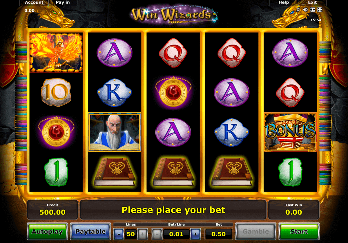 win wizards novomatic gokkast