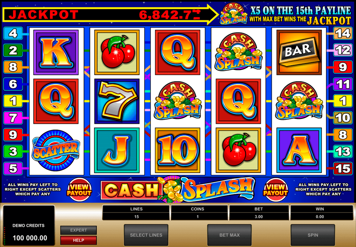 cashsplash video slot microgaming gokkast