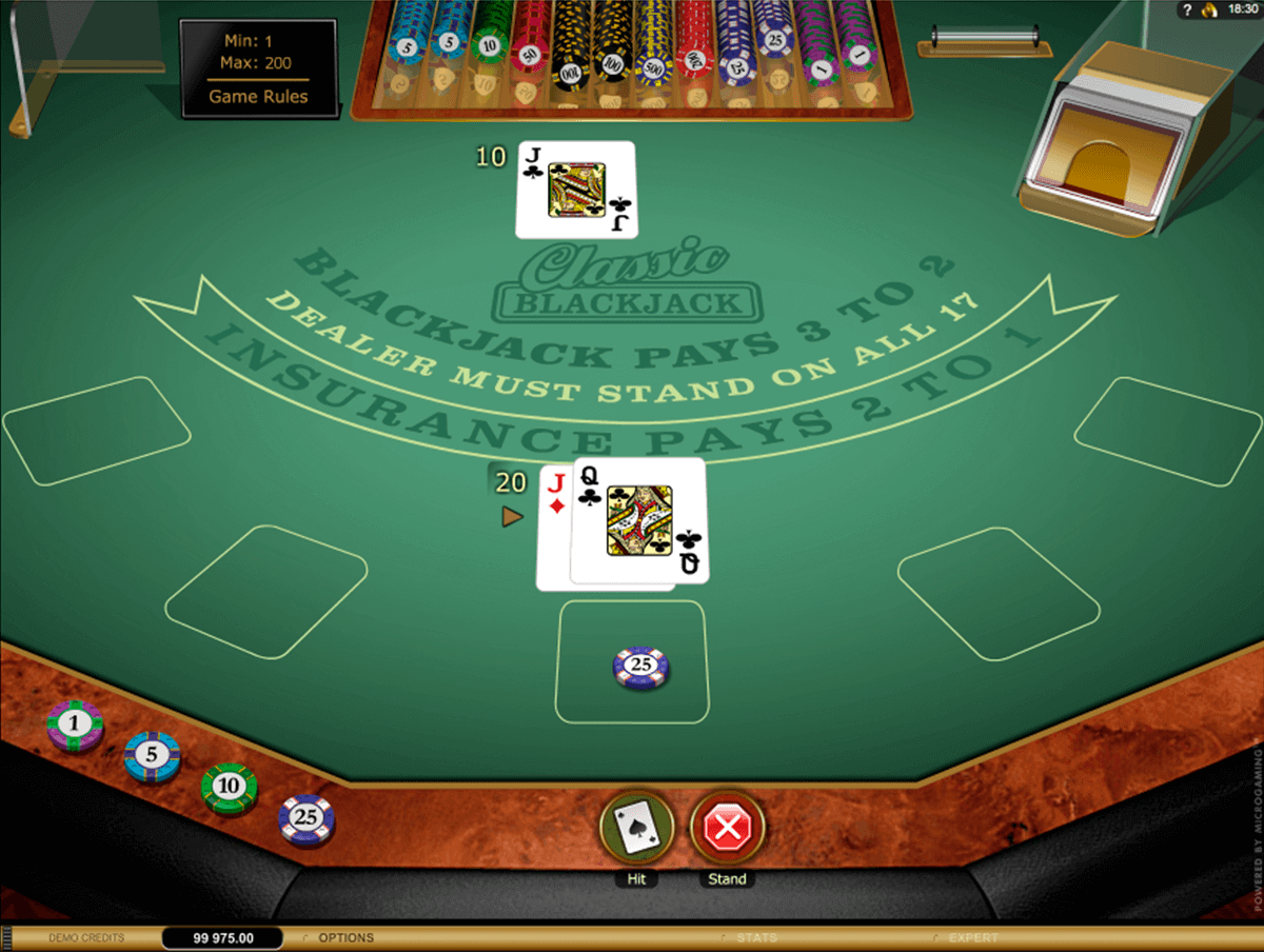 classic blackjack gold microgaming 