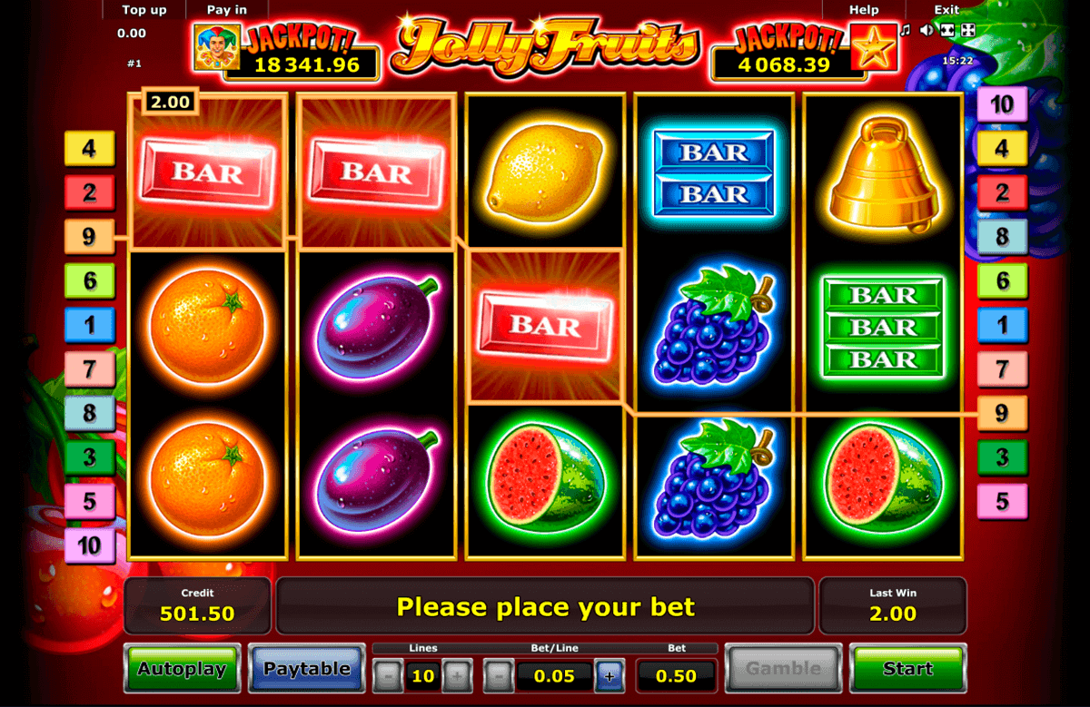 jolly fruits novomatic gokkast 