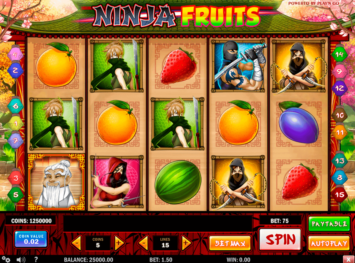 ninja fruits playn go gokkast 