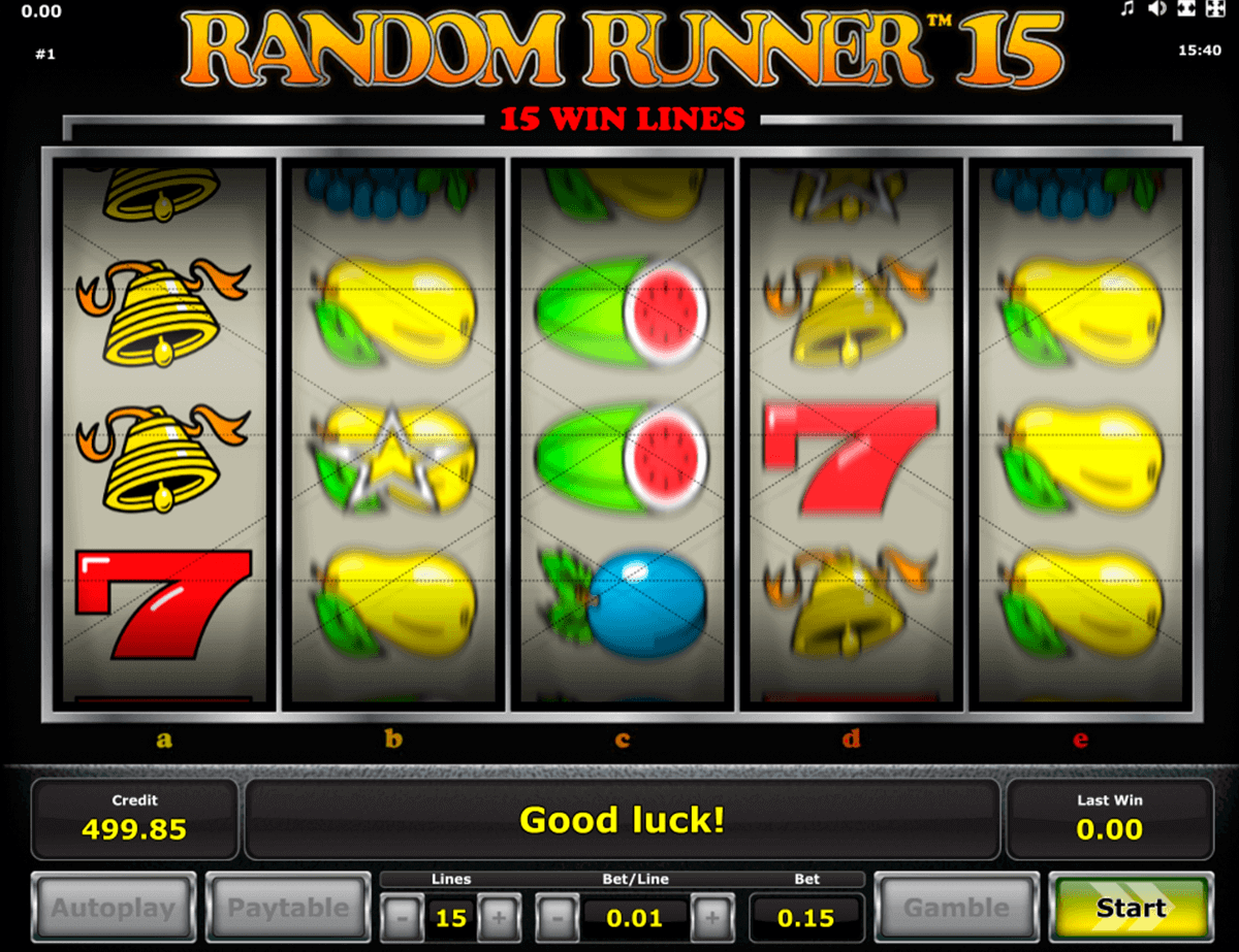 random runner 15 novomatic gokkast 