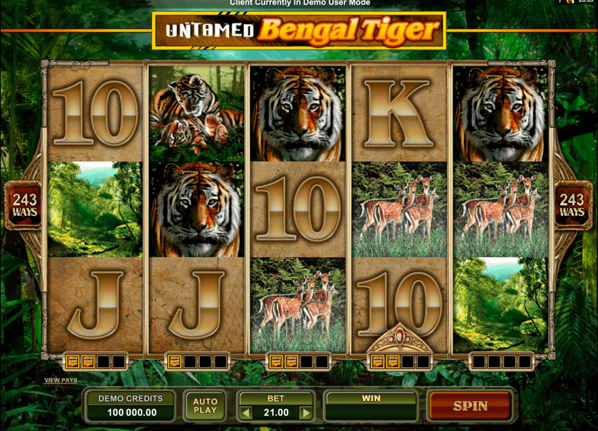 untamed bengal tiger microgaming gokkast