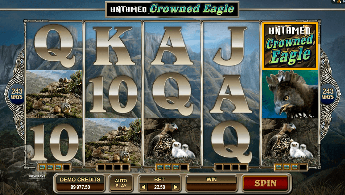 untamed crowned eagle microgaming gokkast